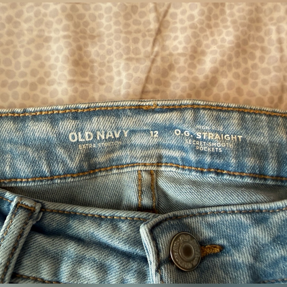 Old Navy Light Blue High-Rise OG Straight Jeans